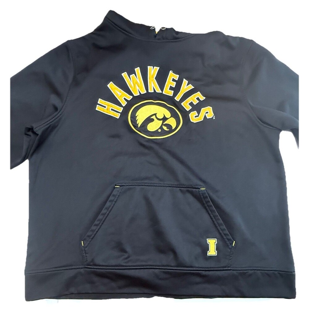 Iowa Hawkeyes Hoodie XXL Adult Black With Gold Hood Pullover EUC Captivating - Picture 3 of 12